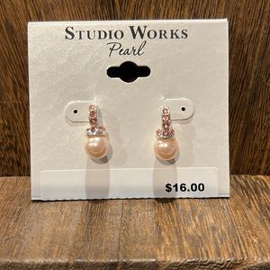 3/$18 Studio Works Pearl Pierced Earrings - New - Lot 436